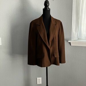 Brown hand made fully lined long sleeve blazer, never worn, excellent condition